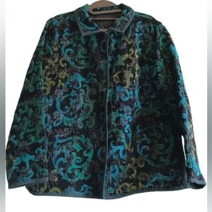 Vintage Tapestry Snap Reversible  Jacquard‎ Paisley Print Jacket  Whimsigoth
